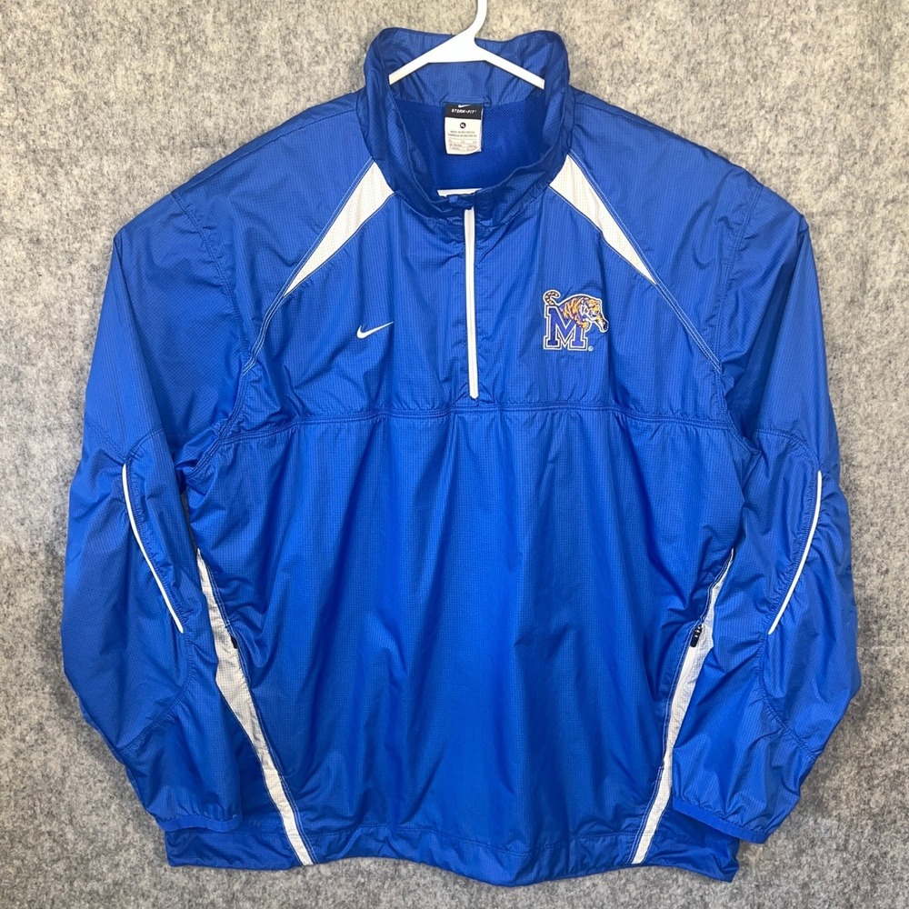Nike Storm-Fit Memphis Tigers Quarter Zip Windbreaker Blue Men's XL Pullover